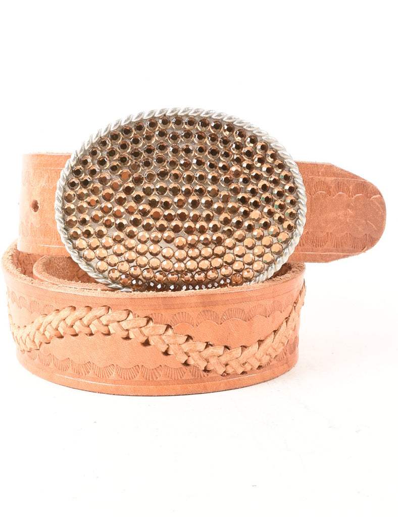 Leather Studded BuckleFashion Belt - M