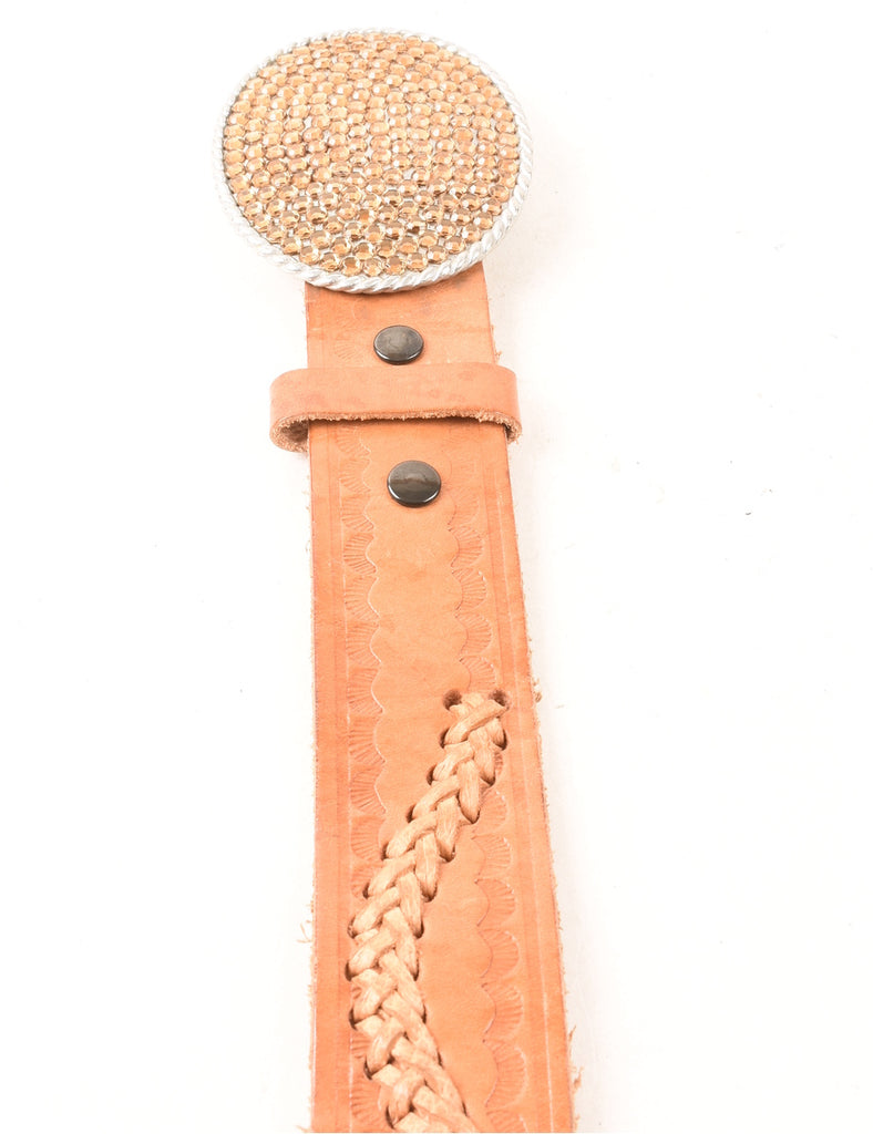 Leather Studded BuckleFashion Belt - M