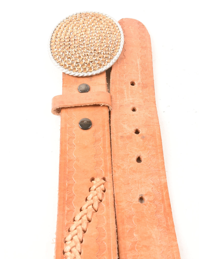 Leather Studded BuckleFashion Belt - M
