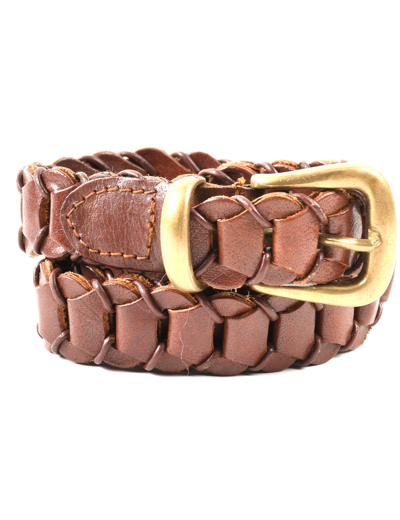 Leather Woven Belt - M