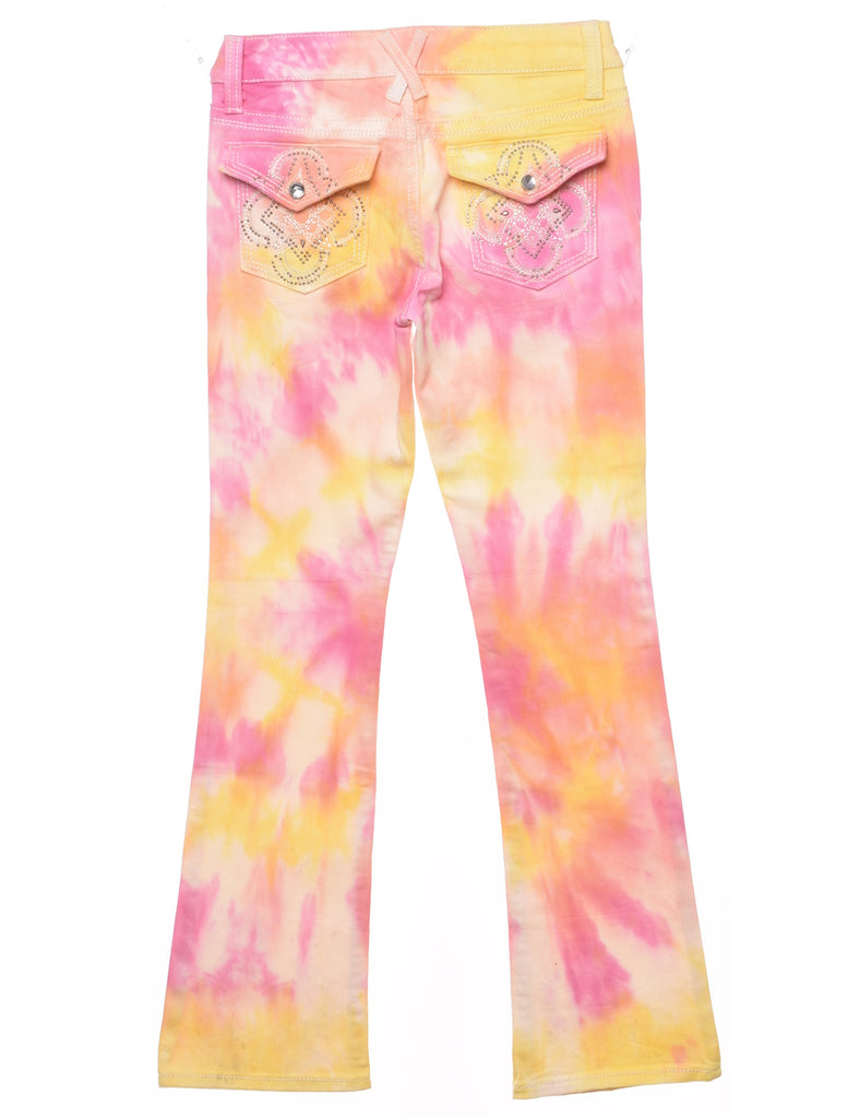 Lei Y2K Tie-dye Effect Studded Bootcut Jeans - W28 L31