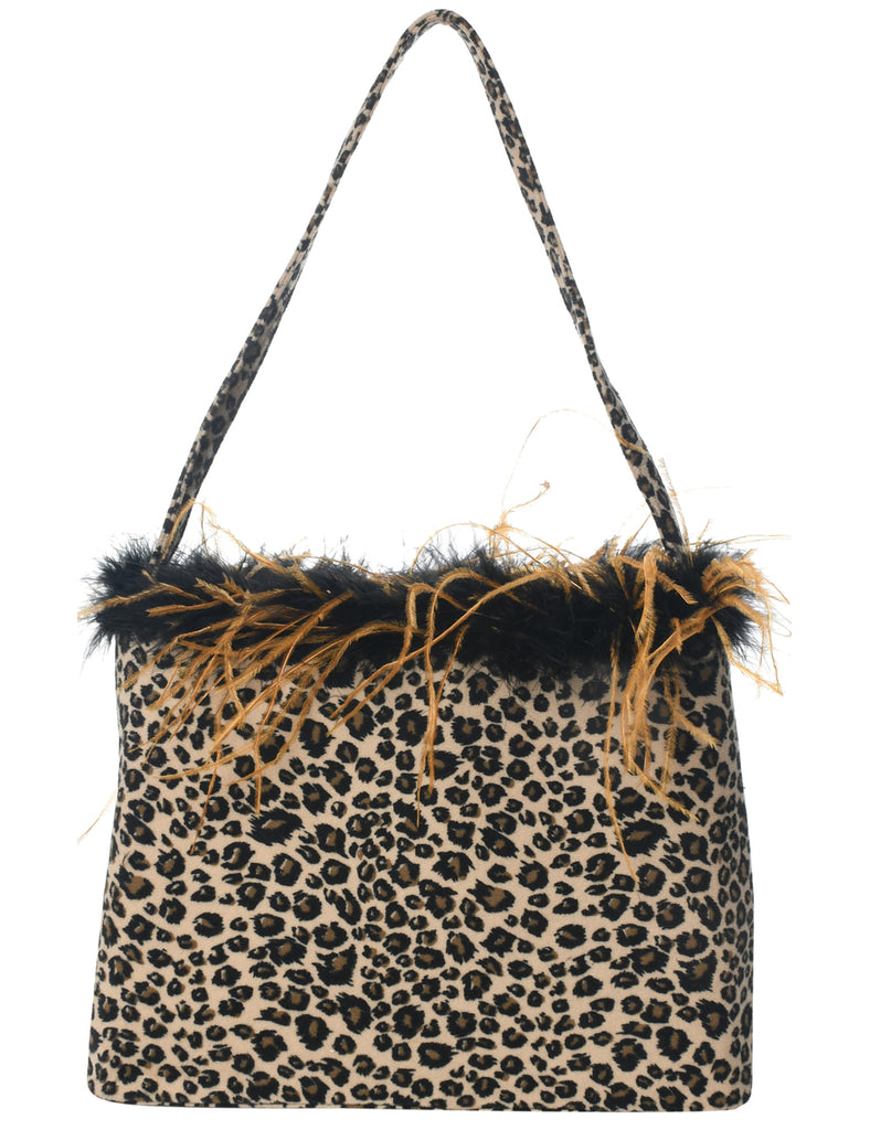 Leopard Pattern Box Bag - M
