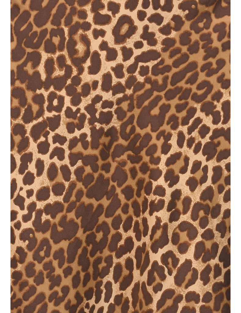 Leopard Print Asymmetric Hem Skirt - M