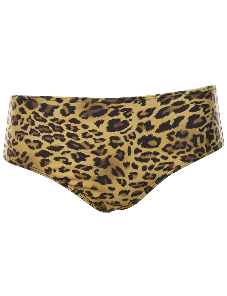 Leopard Print Bikini Bottoms - M