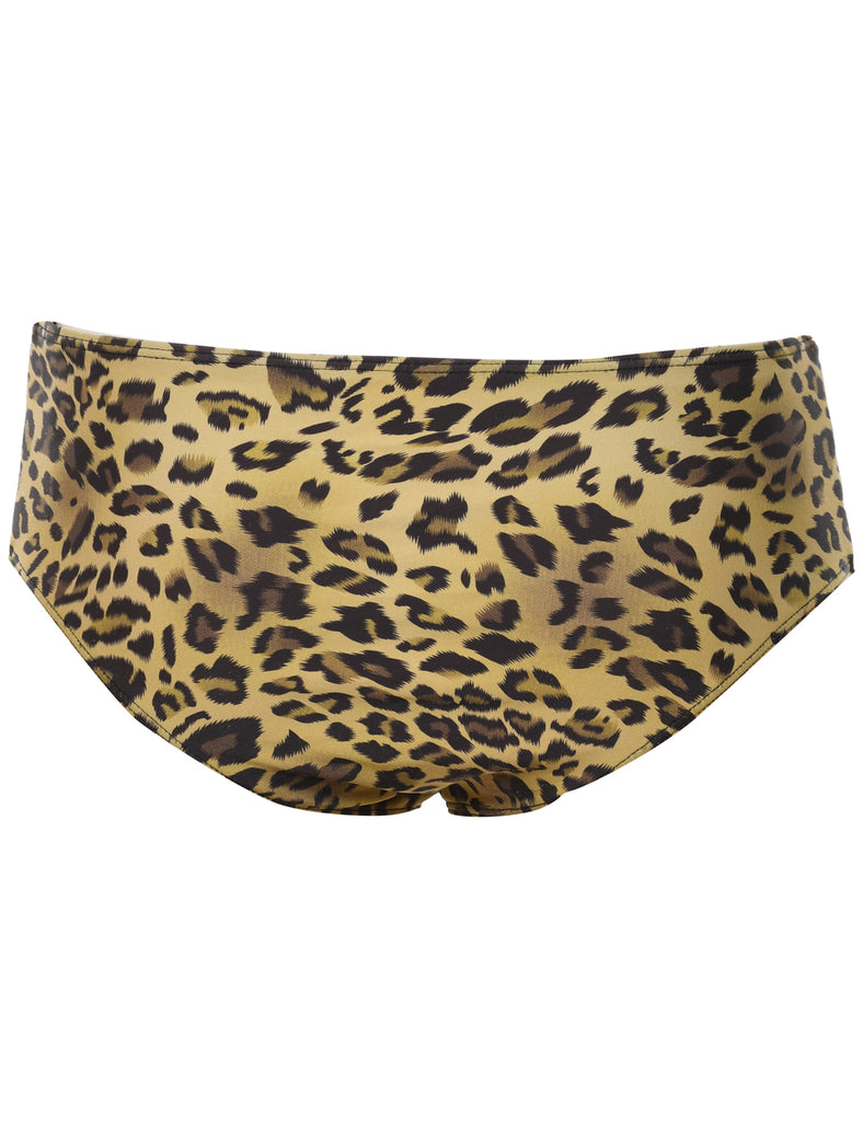 Leopard Print Bikini Bottoms - M