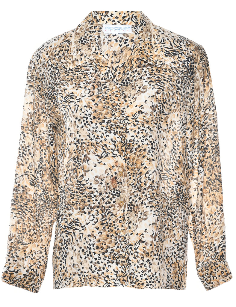 Leopard Print Blouse - L