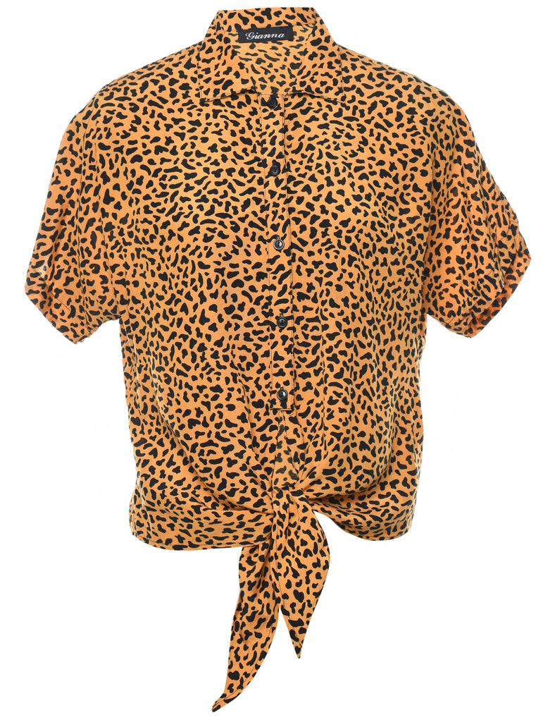 Leopard Print Blouse - L