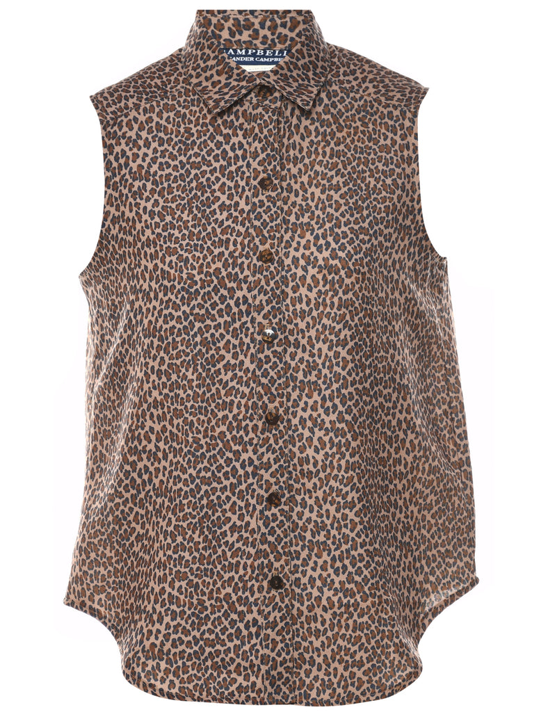 Leopard Print Blouse - M