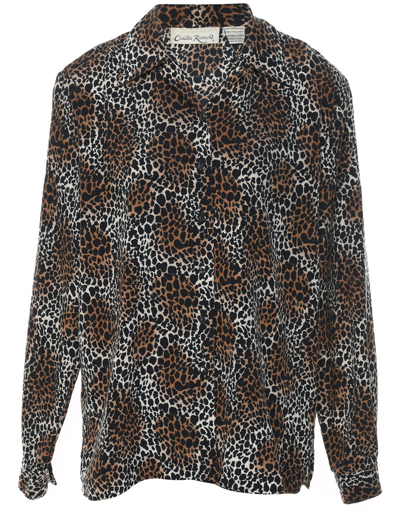 Leopard Print Blouse - L