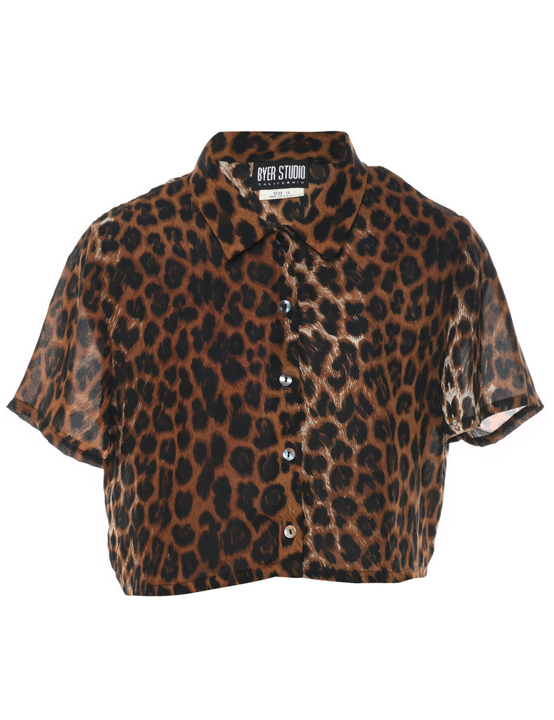 Leopard Print Blouse - L