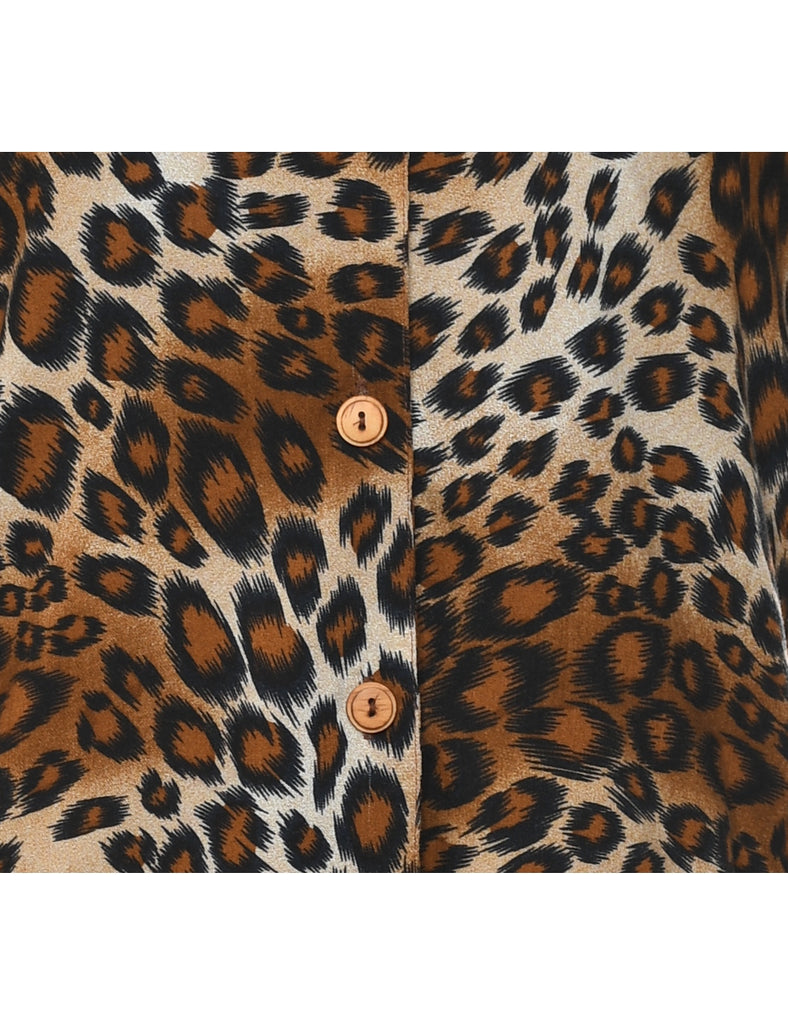 Leopard Print Blouse - L