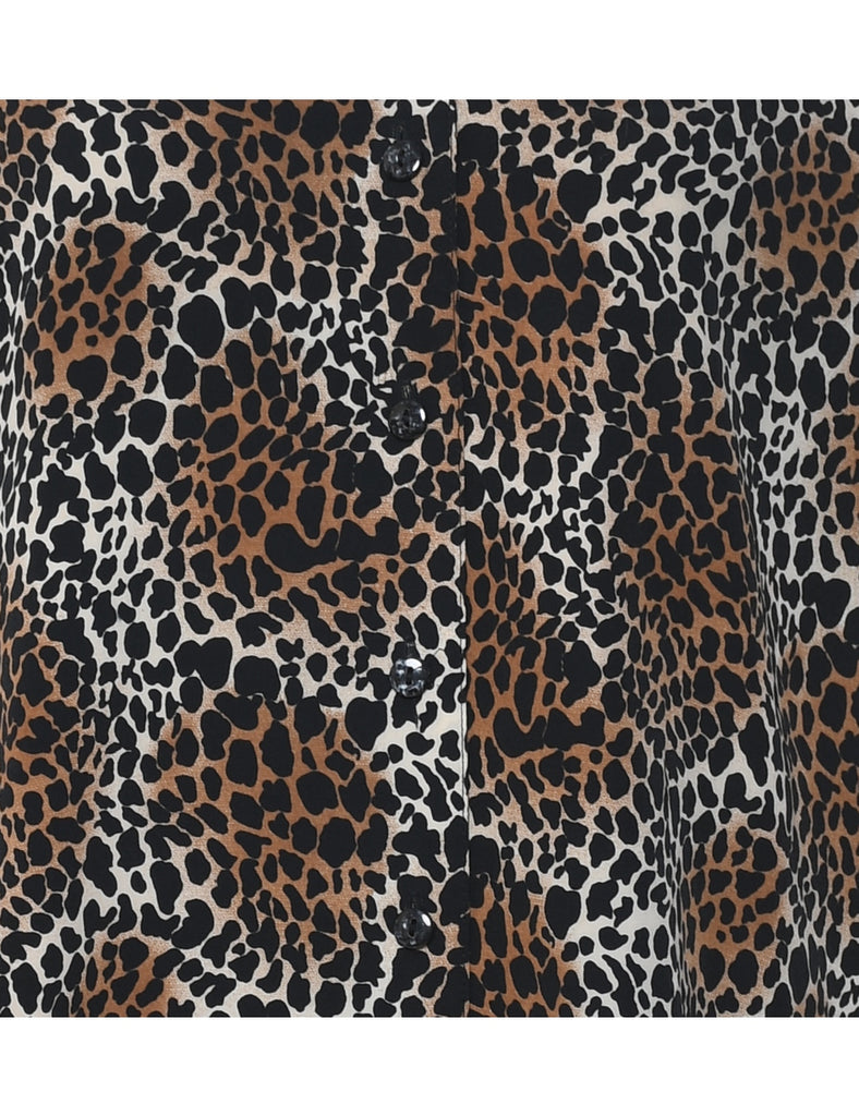 Leopard Print Blouse - L