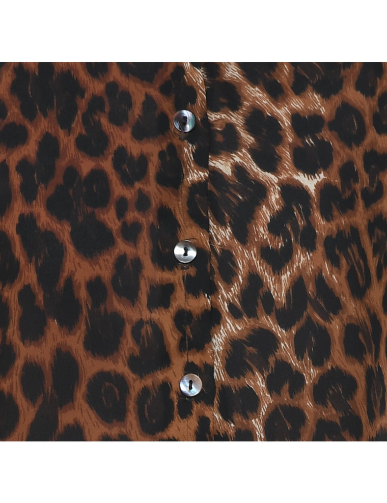 Leopard Print Blouse - L