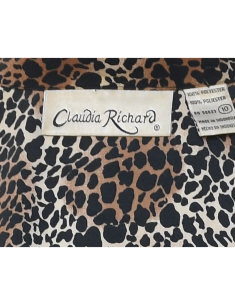 Leopard Print Blouse - L