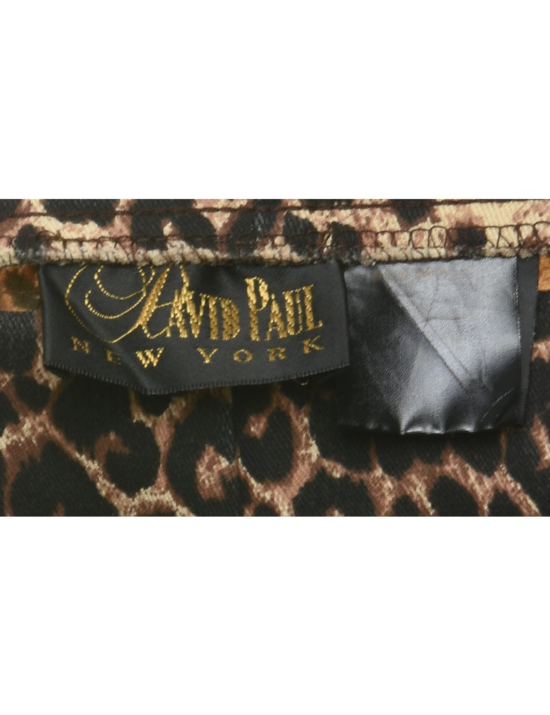 Leopard Print Cropped Pants - W30 L24