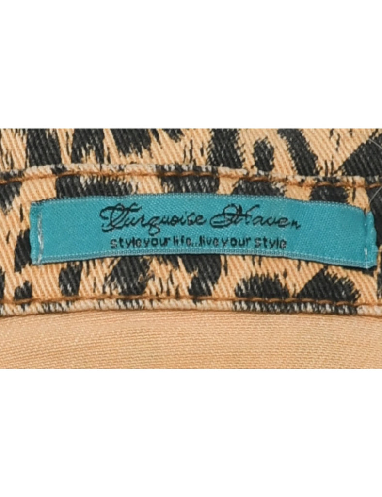 Leopard Print Denim Shirt - M