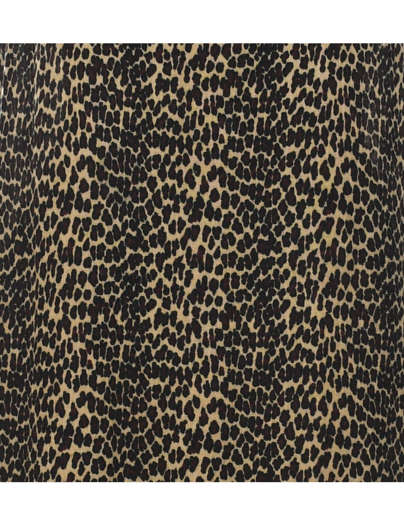 Leopard Print Maxi Dress - L