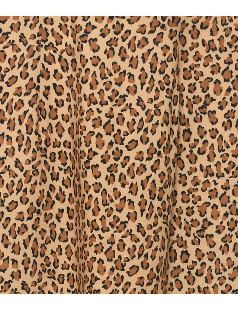 Leopard Print Maxi Skirt - M