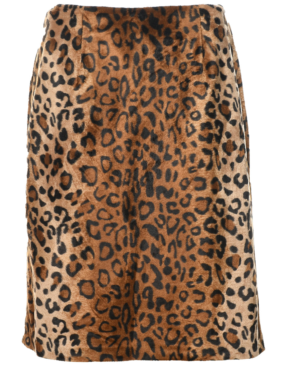 Lined leopard print pencil skirt 2025
