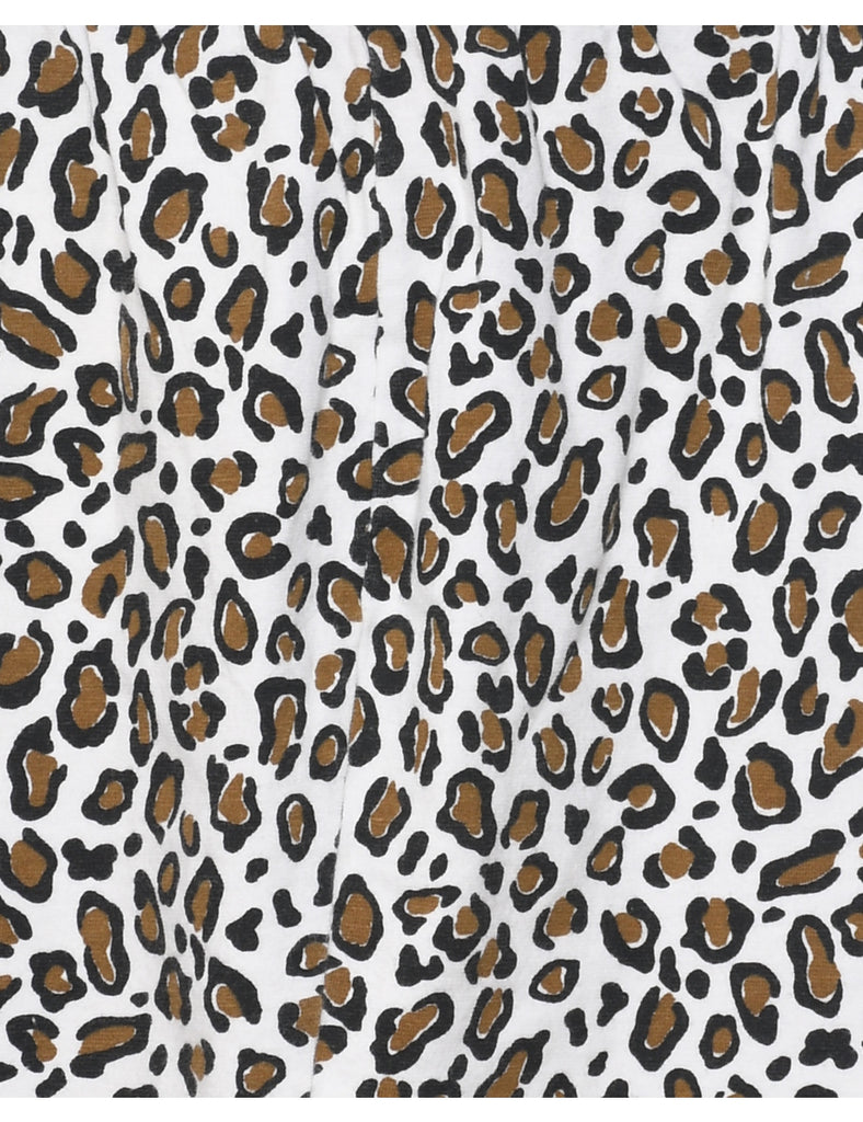 Leopard Print Pencil Skirt - M