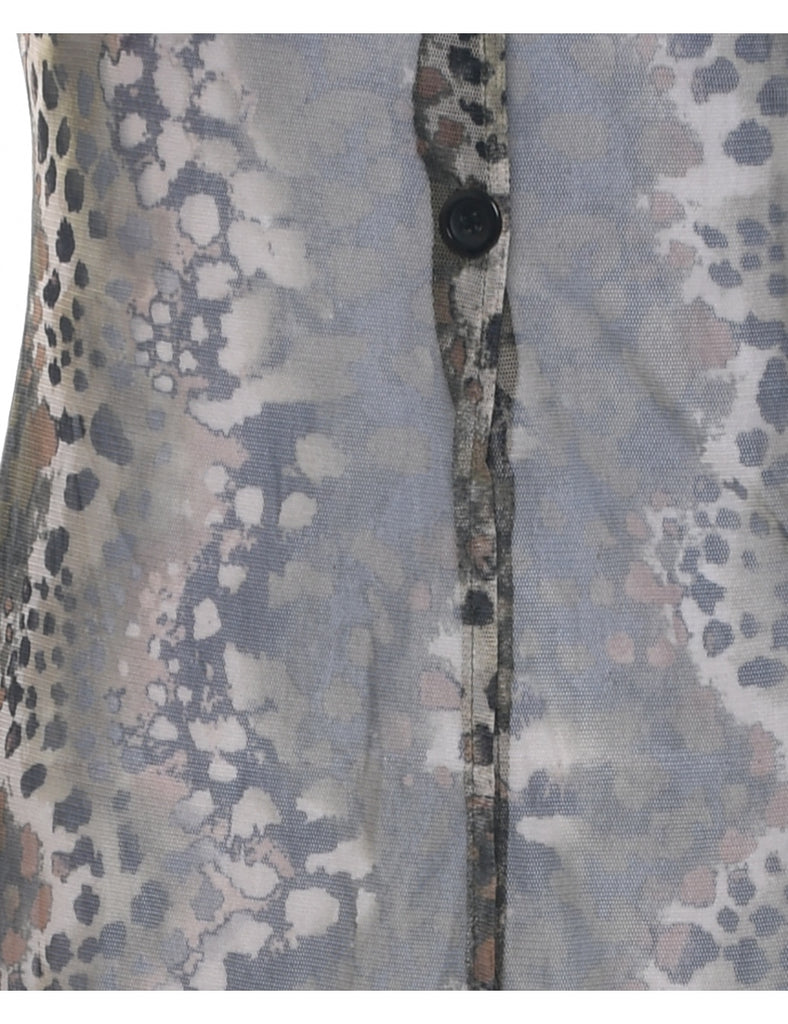 Leopard Print Sheer Dress - S