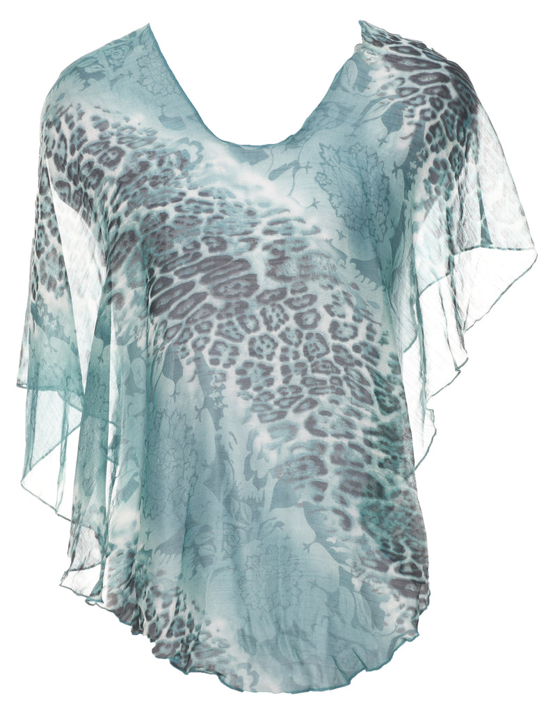 Leopard Print Sheer Top - M