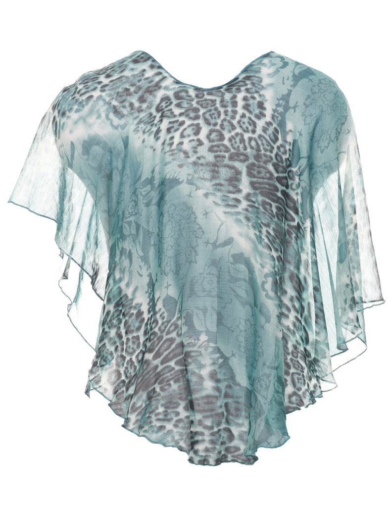 Leopard Print Sheer Top - M