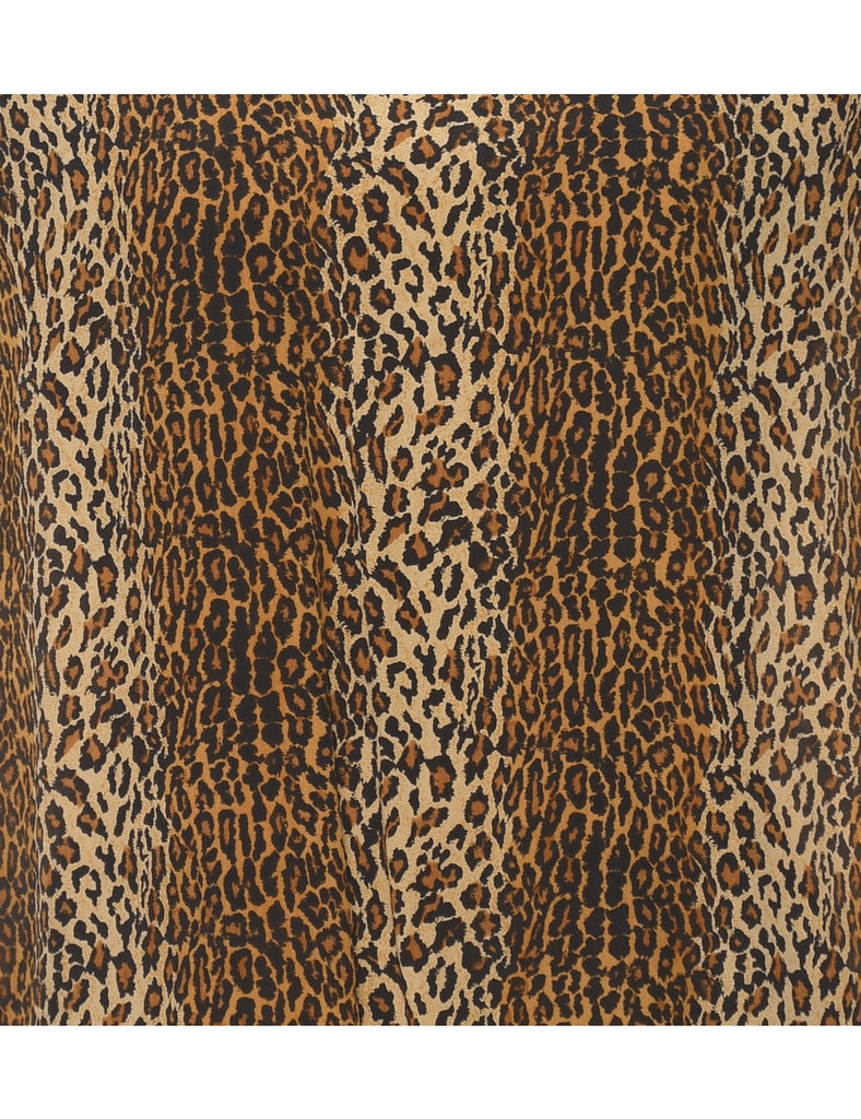 Leopard Print Silk Top - M