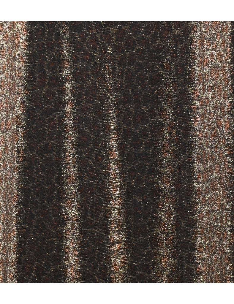 Leopard Print Sleeveless Sparkly Dress - L