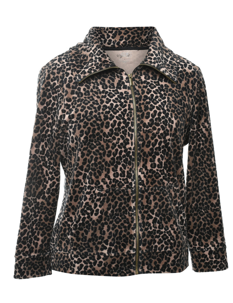 Leopard Print Track Top - XL