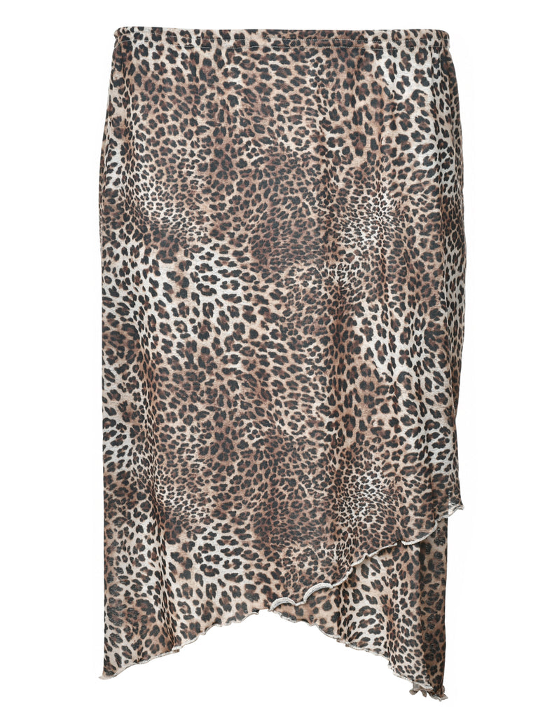 Leopard Print Tulip Skirt - L
