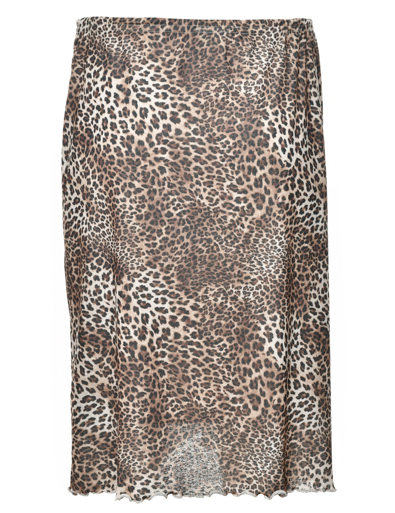 Leopard Print Tulip Skirt - L