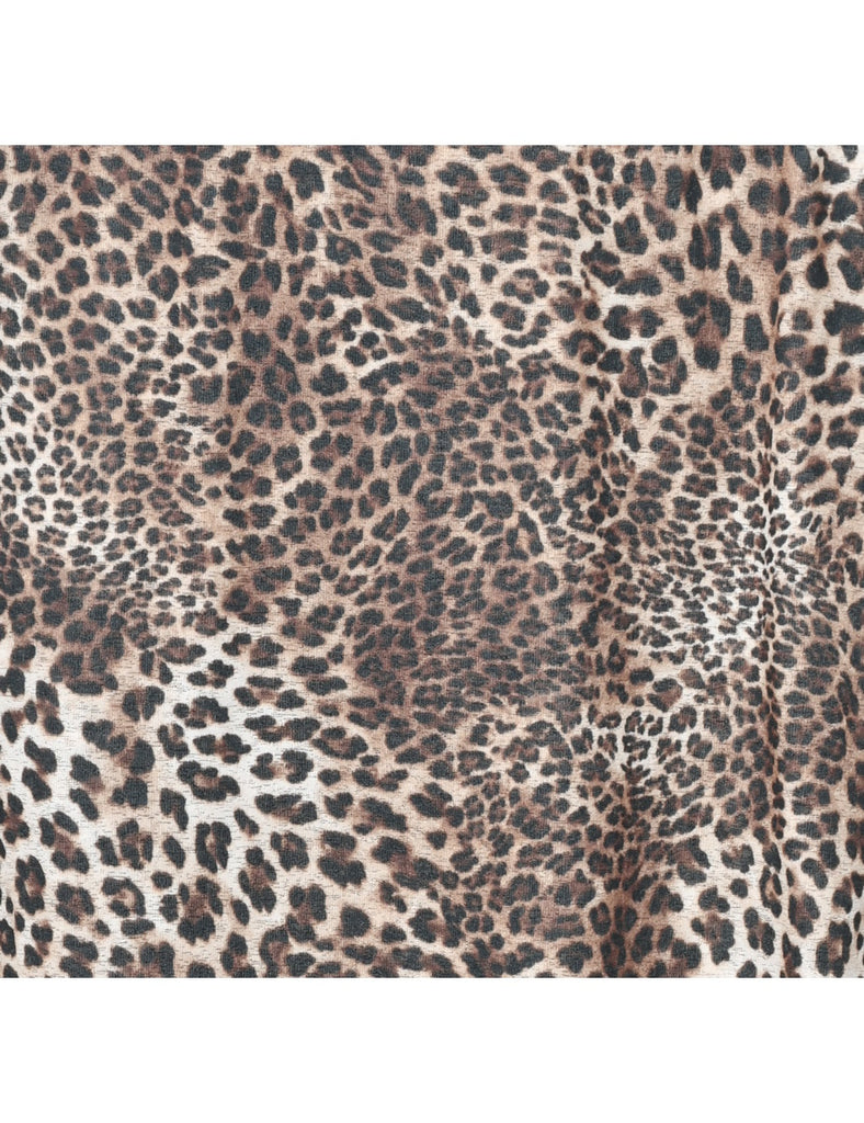 Leopard Print Tulip Skirt - L