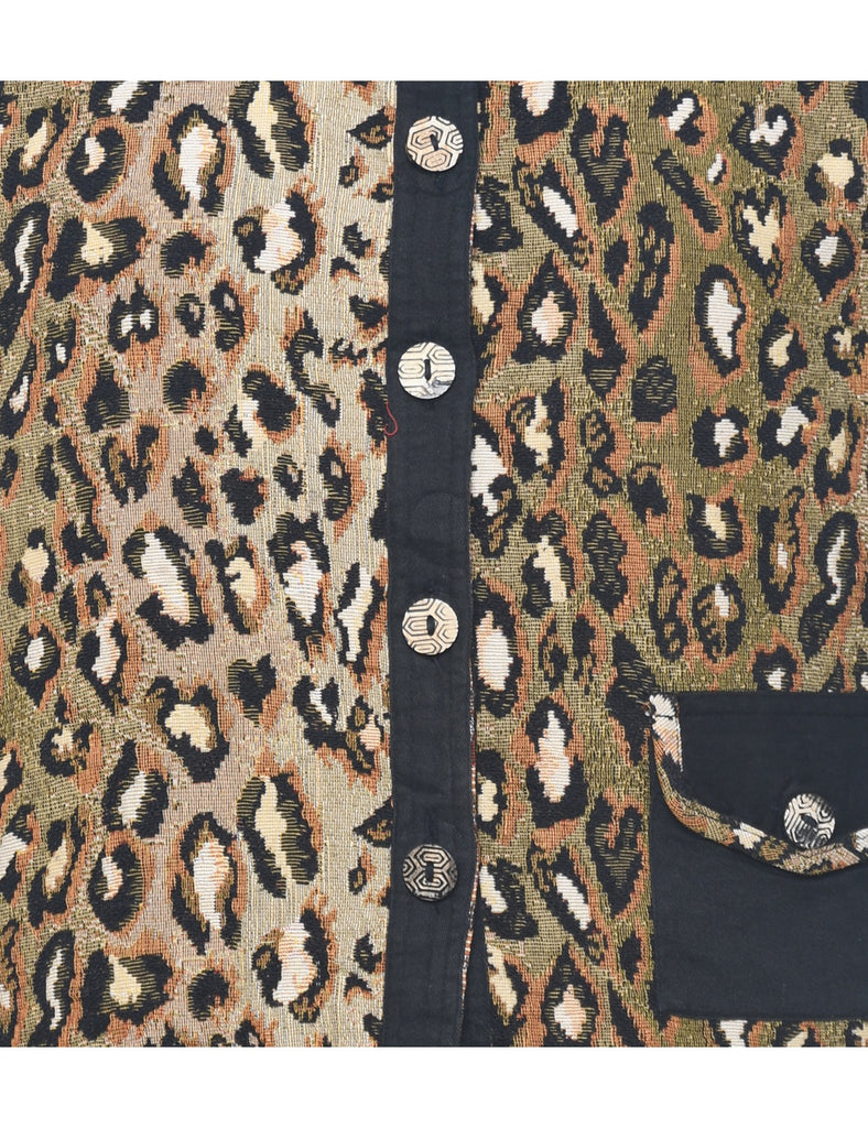 Leopard Print Waistcoat - L