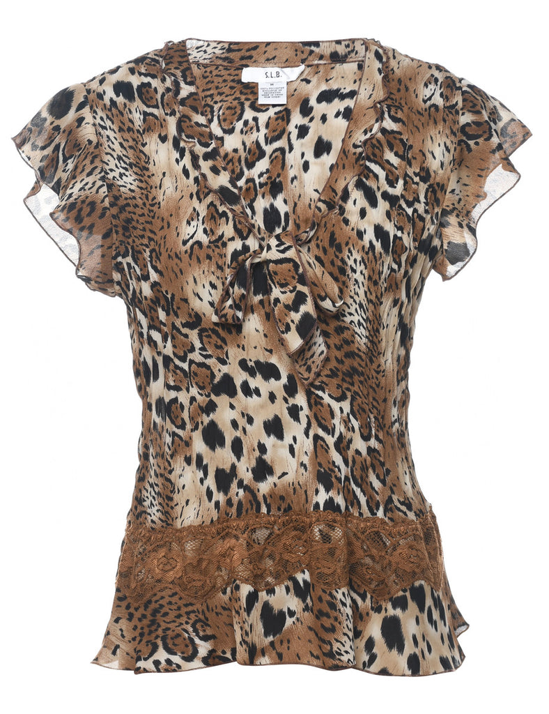 Leopard Print Y2K Top - M