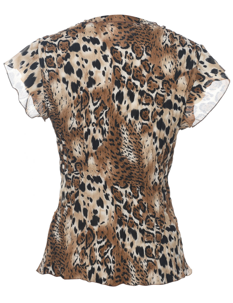 Leopard Print Y2K Top - M