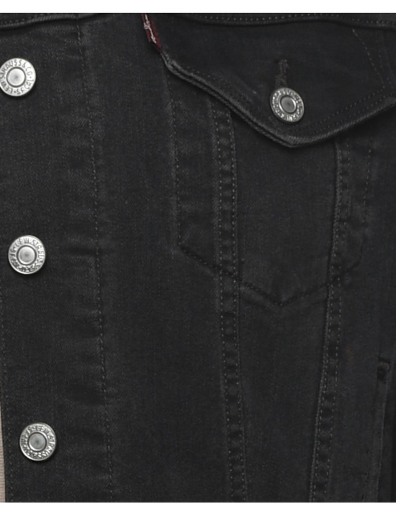 Levi's Black Cropped Denim Jacket - XL