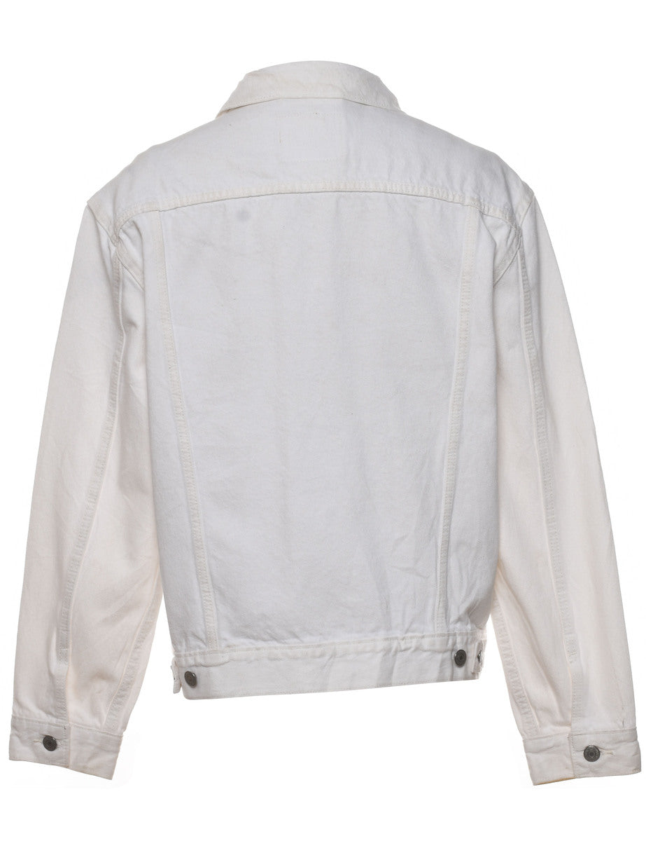 Levi's white denim jacket womens deals