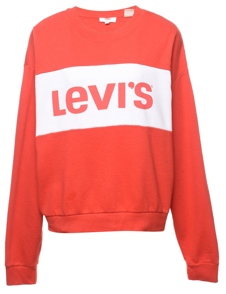 Levi's White & Red Printed Sweatshirt - L