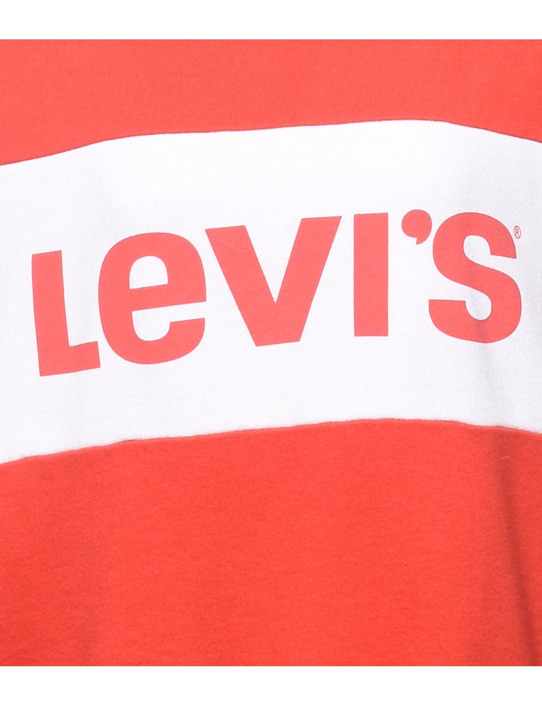 Levi's White & Red Printed Sweatshirt - L