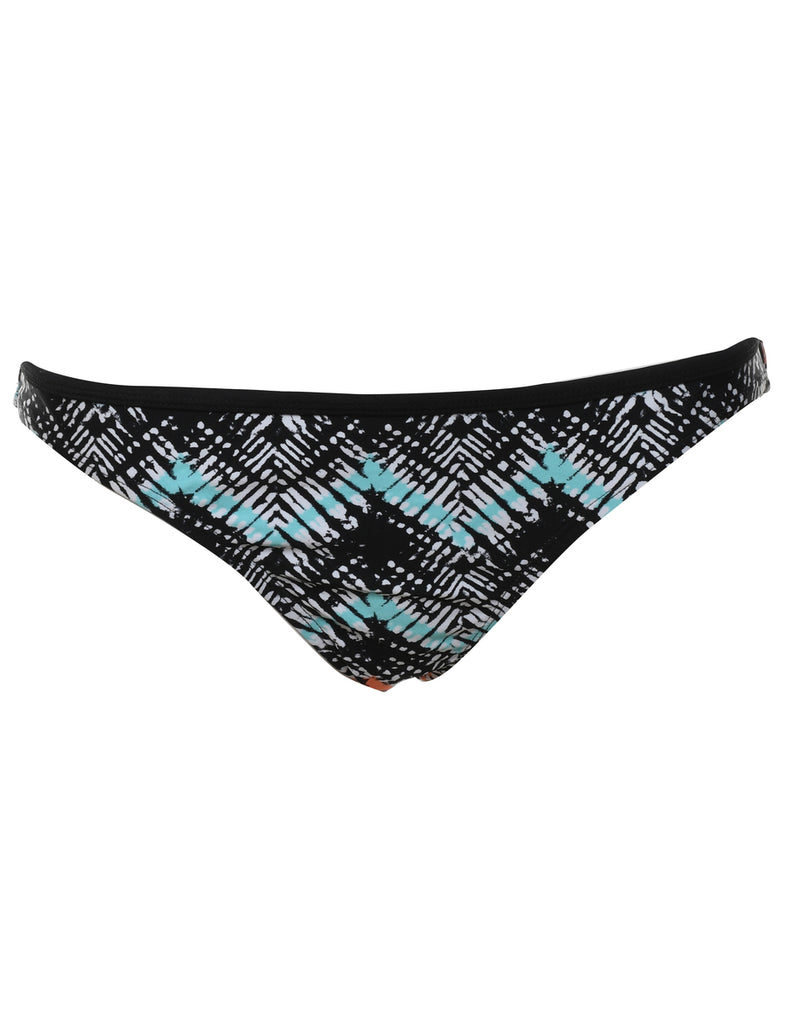 Light Blue & Black Patterned Converse Bikini Bottoms - M