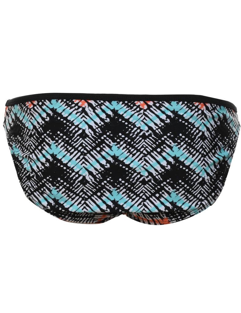 Light Blue & Black Patterned Converse Bikini Bottoms - M