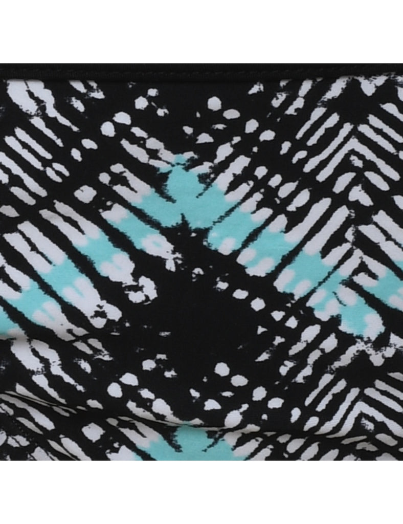 Light Blue & Black Patterned Converse Bikini Bottoms - M