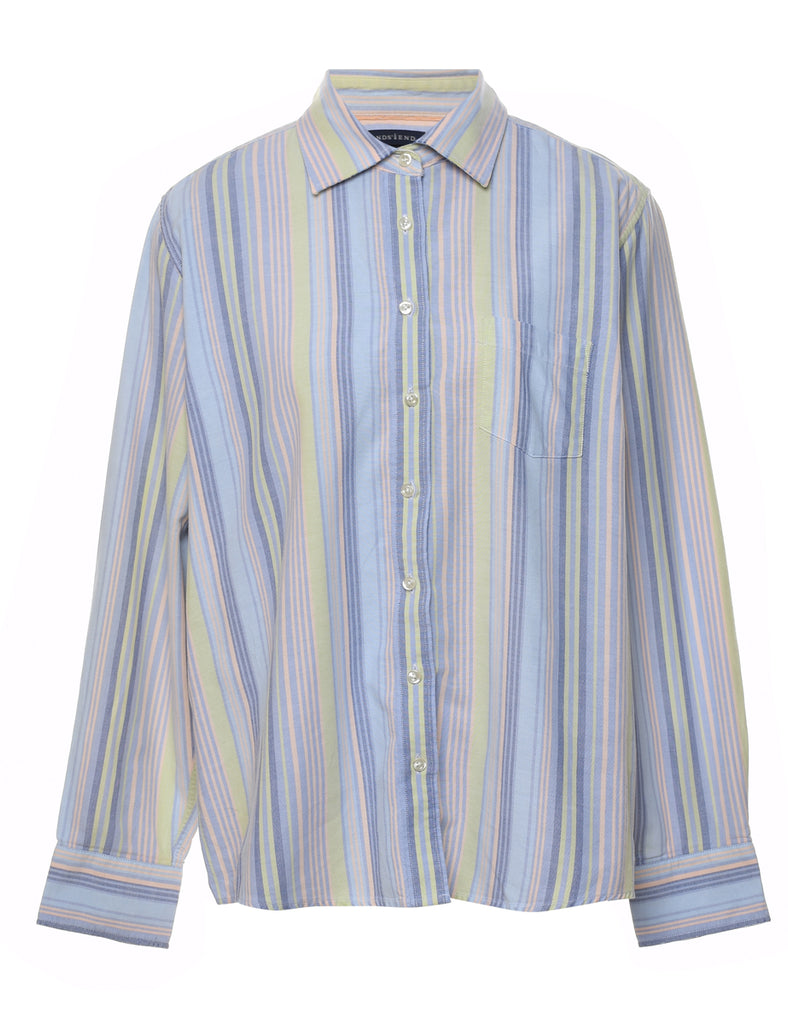 Light Blue Striped Shirt - L