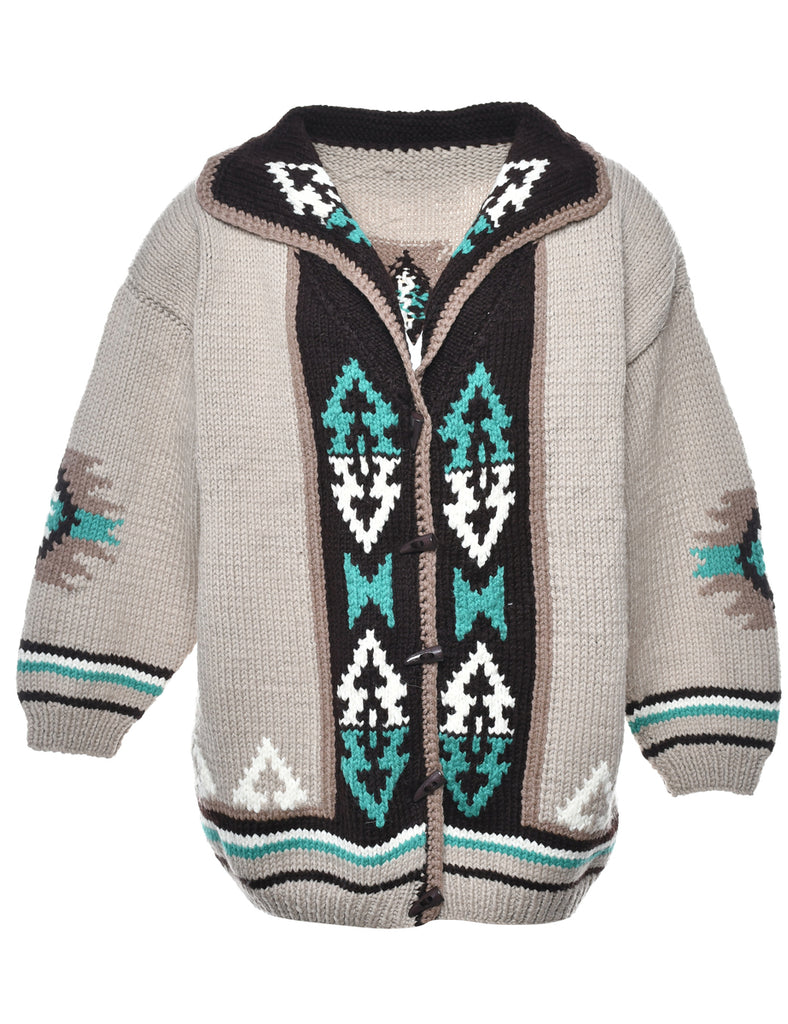 Light Brown Cowichan Cardigan - XL