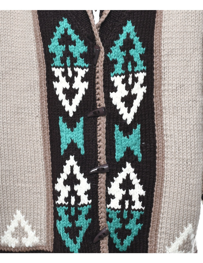 Light Brown Cowichan Cardigan - XL