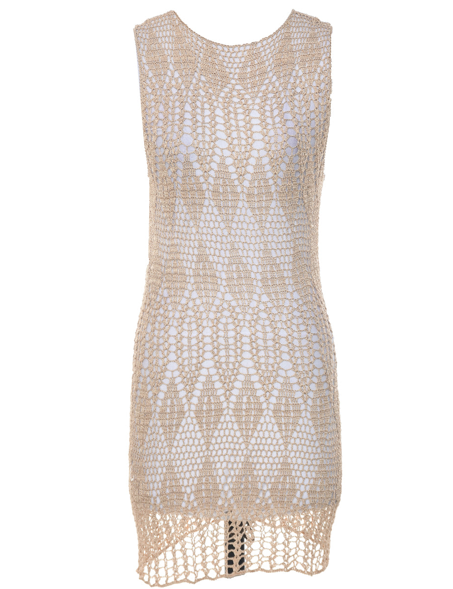 Women's Light Brown Dress Brown, XS | Beyond Retro Women's Light Brown Dress Brown, XS | Beyond Retro