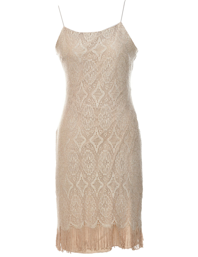 Women's Light Brown Evening Dress Brown, S | Beyond Retro Women's Light Brown Evening Dress Brown, S | Beyond Retro