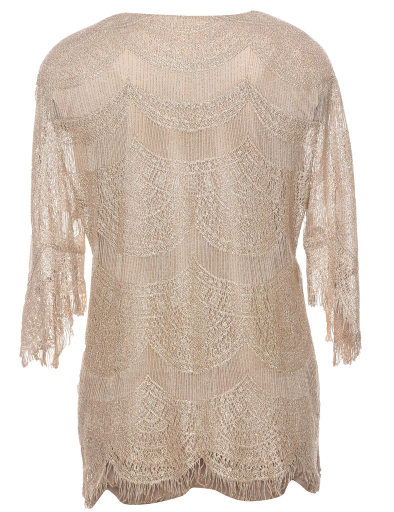 Light Brown Party Top - L