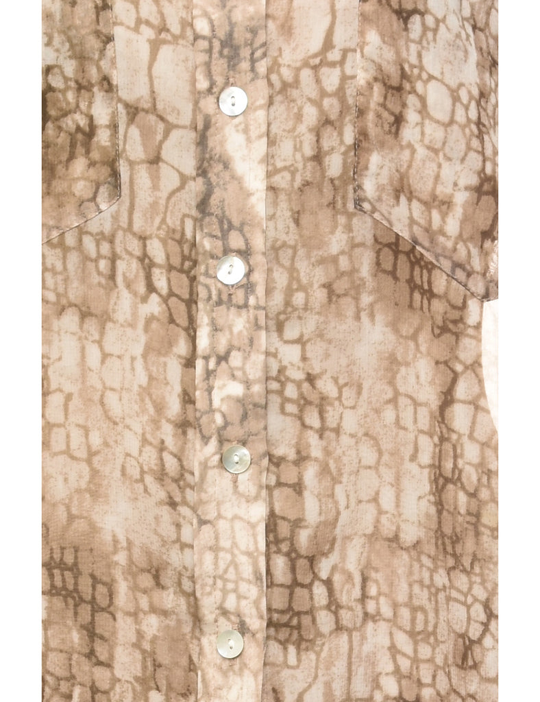 Light Brown Snakeskin Print Shirt - L